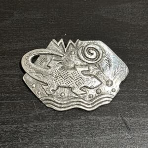 Vintage JJ Jonette 1988 Southwestern Lizard Brooch Signed